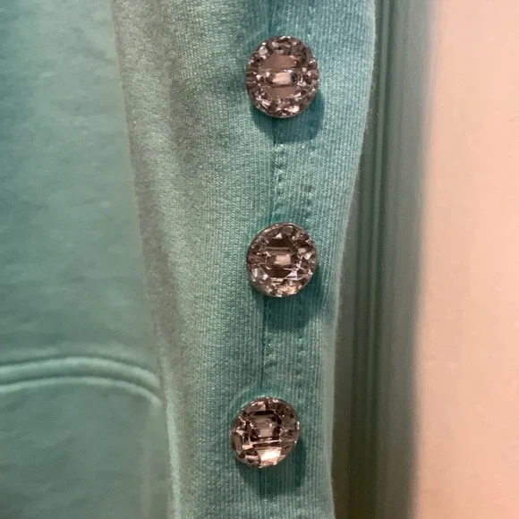 Aqua Embellished Zip-Up Hoodie - Picture 5 of 7